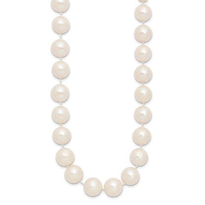 14K Yellow Gold 11 12mm White Near Round Freshwater Cultured Pearl 18 Inch Necklace