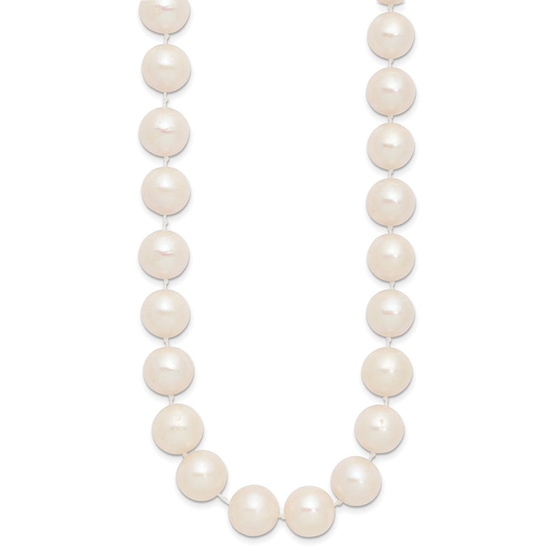 14K Yellow Gold 11 12mm White Near Round Freshwater Cultured Pearl 18 Inch Necklace