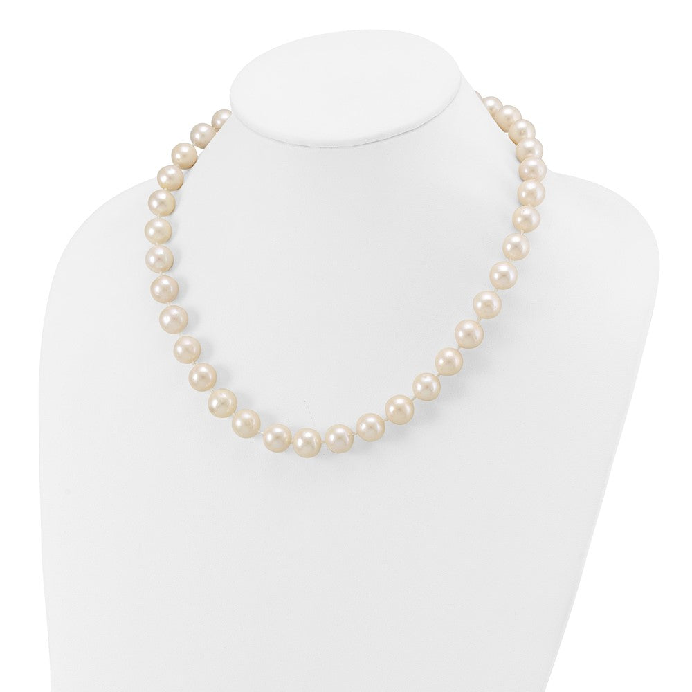14K Yellow Gold 11 12mm White Near Round Freshwater Cultured Pearl 18 Inch Necklace