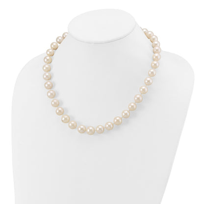14K Yellow Gold 11 12mm White Near Round Freshwater Cultured Pearl 18 Inch Necklace