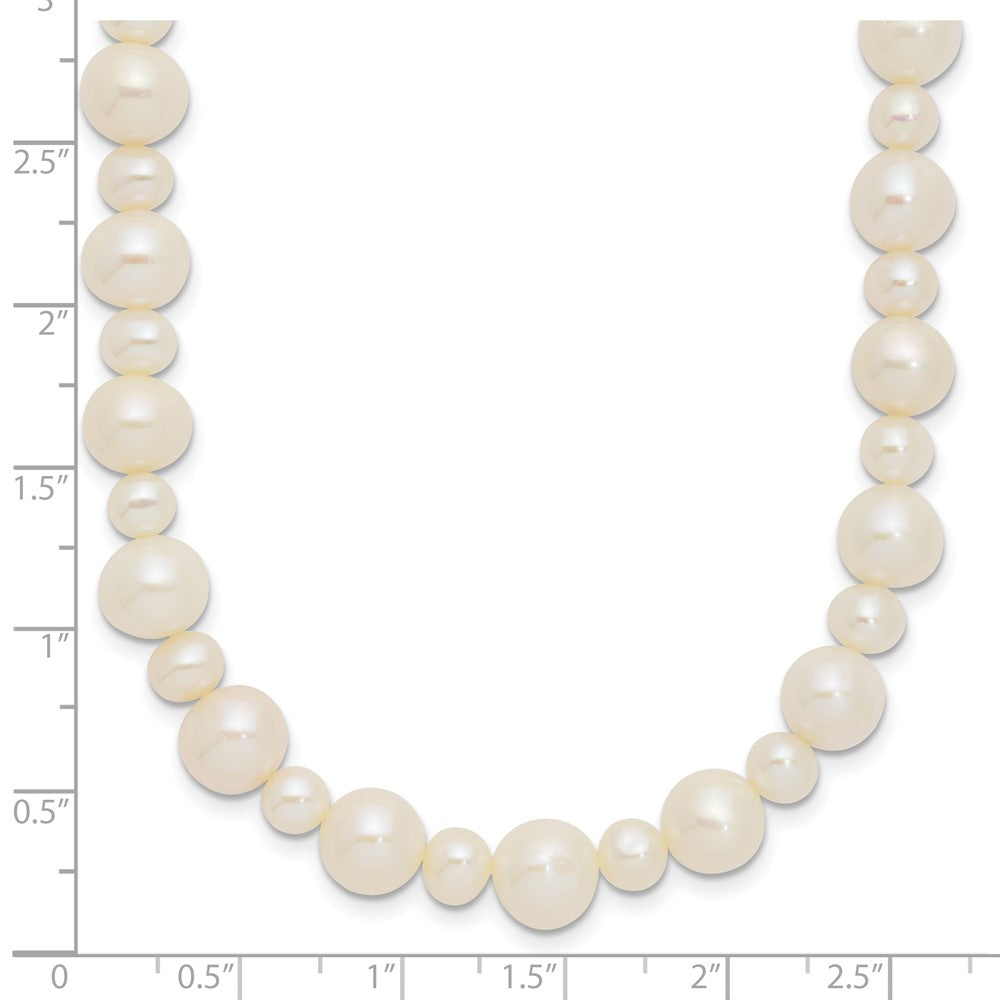 14K White Gold 5 8mm Near Round Freshwater Cultured Pearl 18 Inch Necklace