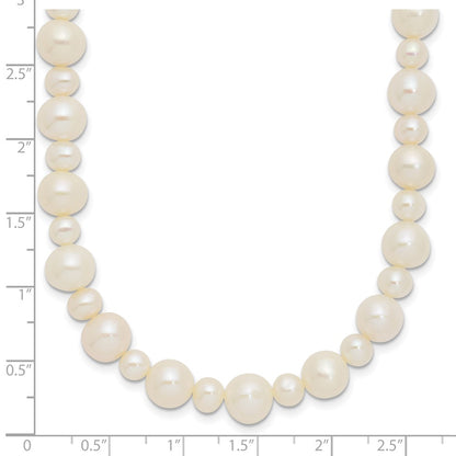 14K White Gold 5 8mm Near Round Freshwater Cultured Pearl 18 Inch Necklace