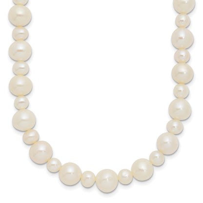 14K White Gold 5 8mm Near Round Freshwater Cultured Pearl 18 Inch Necklace