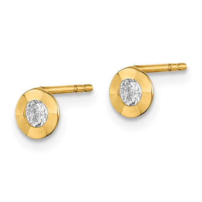 14K Yellow Gold Madi K CZ Post Earrings