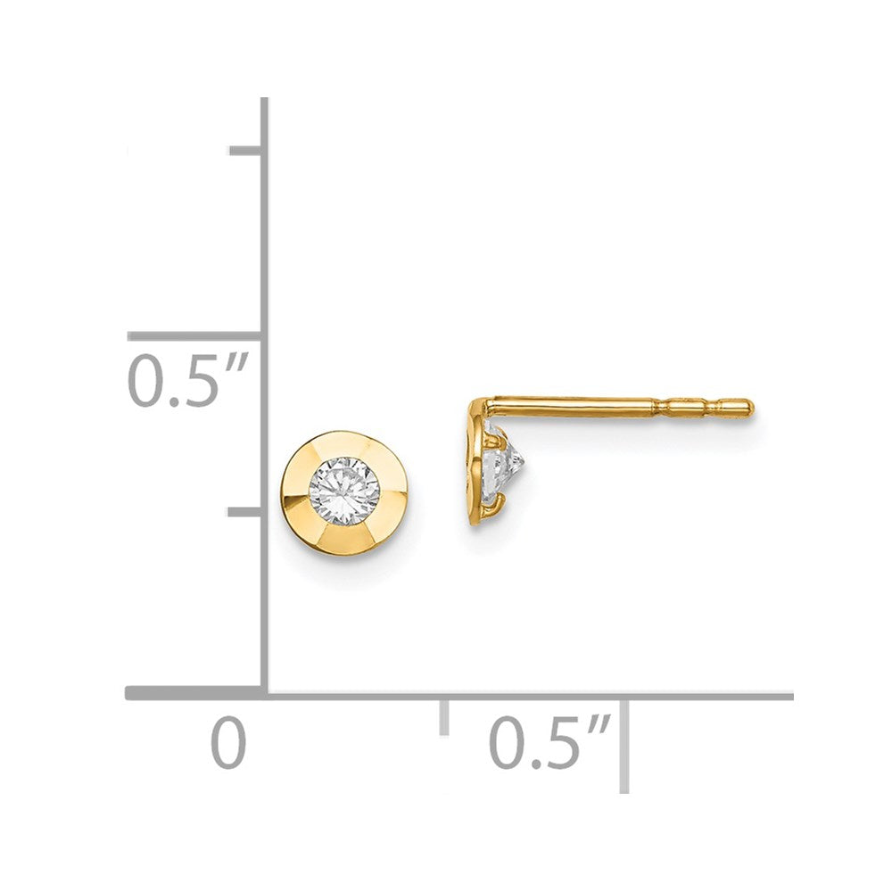 14K Yellow Gold Madi K CZ Post Earrings