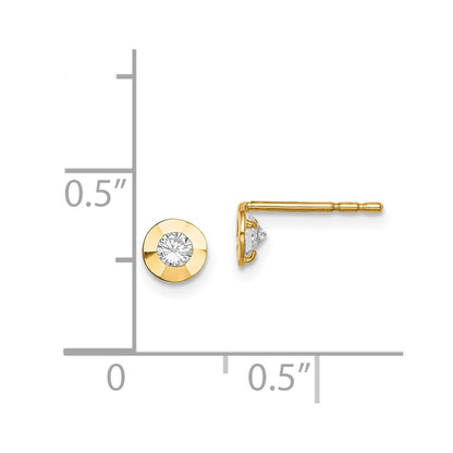 14K Yellow Gold Madi K CZ Post Earrings