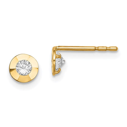14K Yellow Gold Madi K CZ Post Earrings