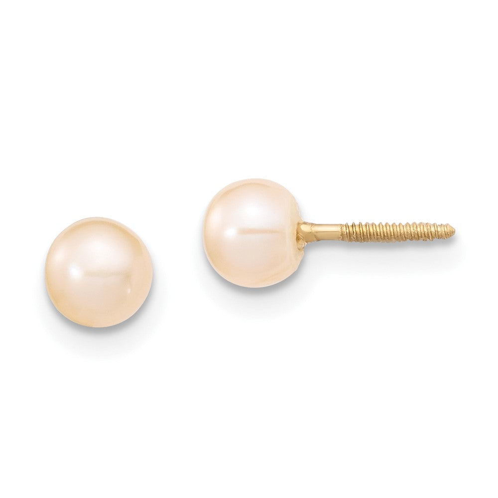 14K Yellow Gold Madi K 4-5mm Pink Freshwater Cultured Pearl 5.5" Bracelet & Earrings Set