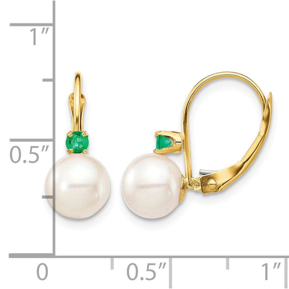 14k-yellow-gold-7-75mm-white-round-freshwater-cultured-pearl-and-18em-emerald-leverback-earrings-xf751e-e
