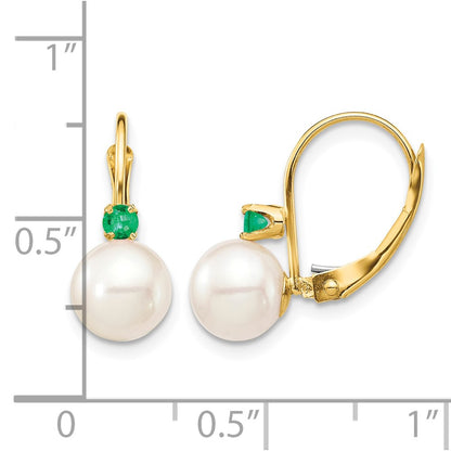 14k-yellow-gold-7-75mm-white-round-freshwater-cultured-pearl-and-18em-emerald-leverback-earrings-xf751e-e