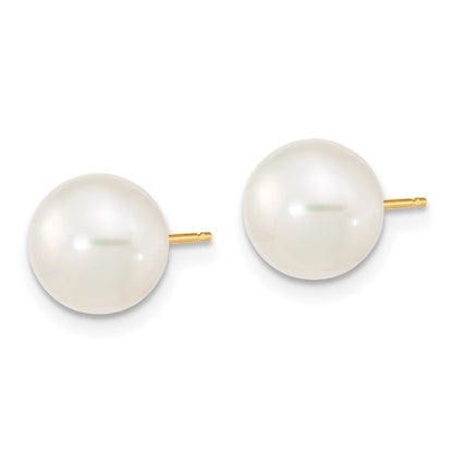 14K Yellow Gold 8-9mm Near Rnd Fwc Pearl Earring w/1in Ext Bracelet w/2in Necklace Set