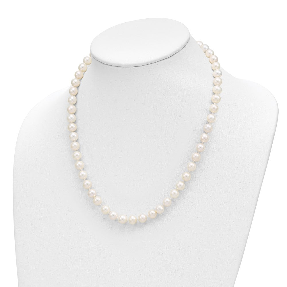 14K Yellow Gold 8-9mm Near Rnd Fwc Pearl Earring w/1in Ext Bracelet w/2in Necklace Set
