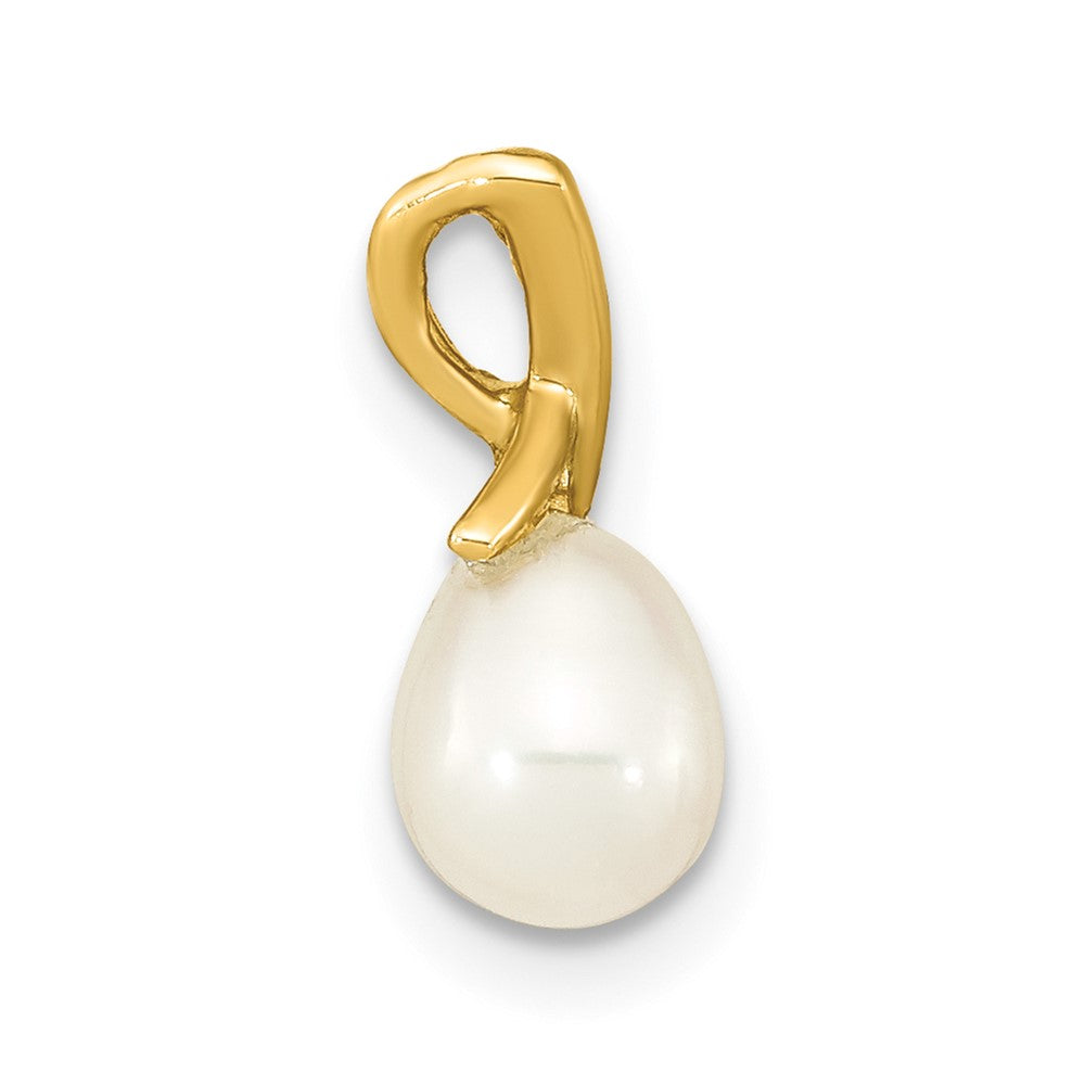 14k Yellow Gold 14K 5-6mm White Teardrop Freshwater Cultured Pearl Pendant