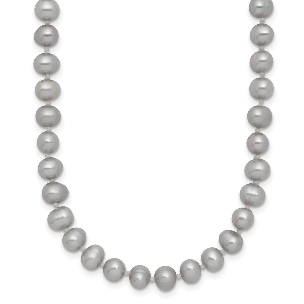 14K Yellow Gold 5-6mm Near Round Grey Fwc Pearl 16in Necklace