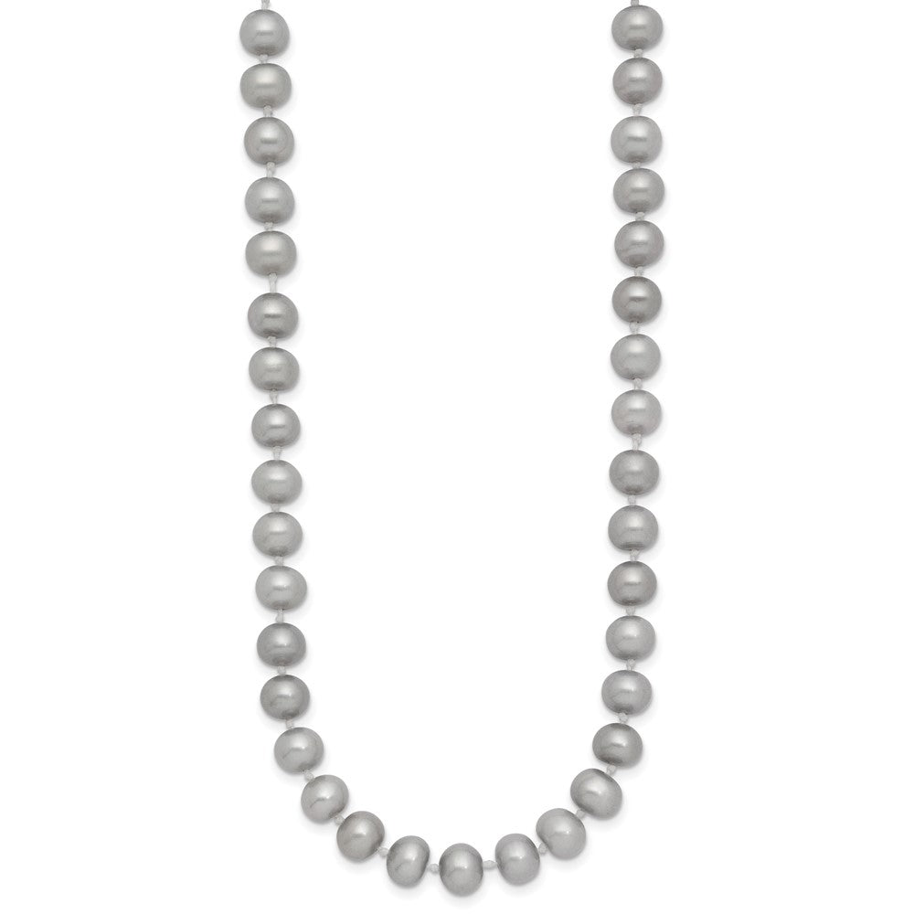 14K Yellow Gold 6-7mm Near Round Grey Fwc Pearl 16in Necklace