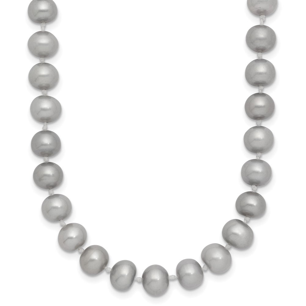 14K Yellow Gold 6-7mm Near Round Grey Fwc Pearl 16in Necklace