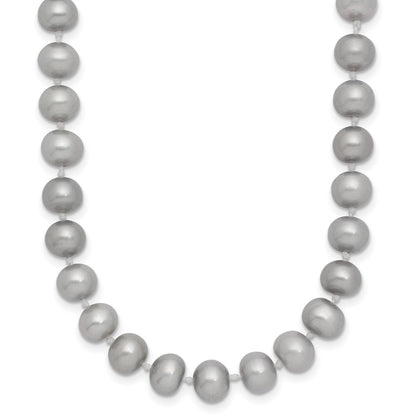 14K Yellow Gold 6-7mm Near Round Grey Fwc Pearl 16in Necklace