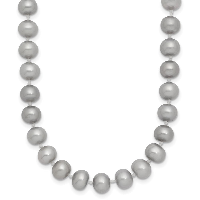 14K Yellow Gold 6-7mm Near Round Grey Fwc Pearl 16in Necklace
