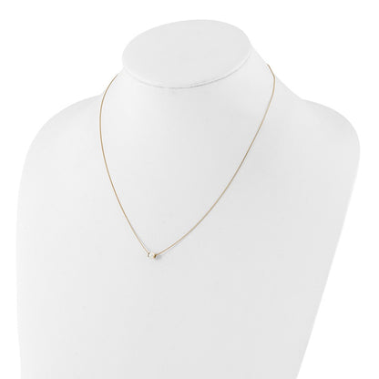 14K Yellow Gold 4-5mm Round White Freshwater Cultured Pearl 18in Necklace