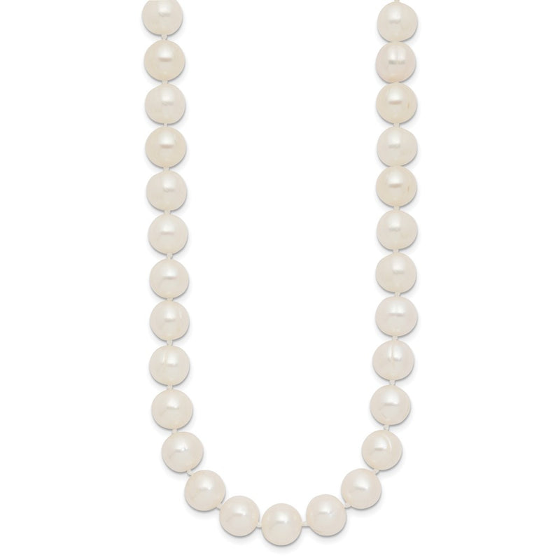 14K Yellow Gold 9-10mm Near Rnd White Freshwater Cultured Pearl 18in Necklace