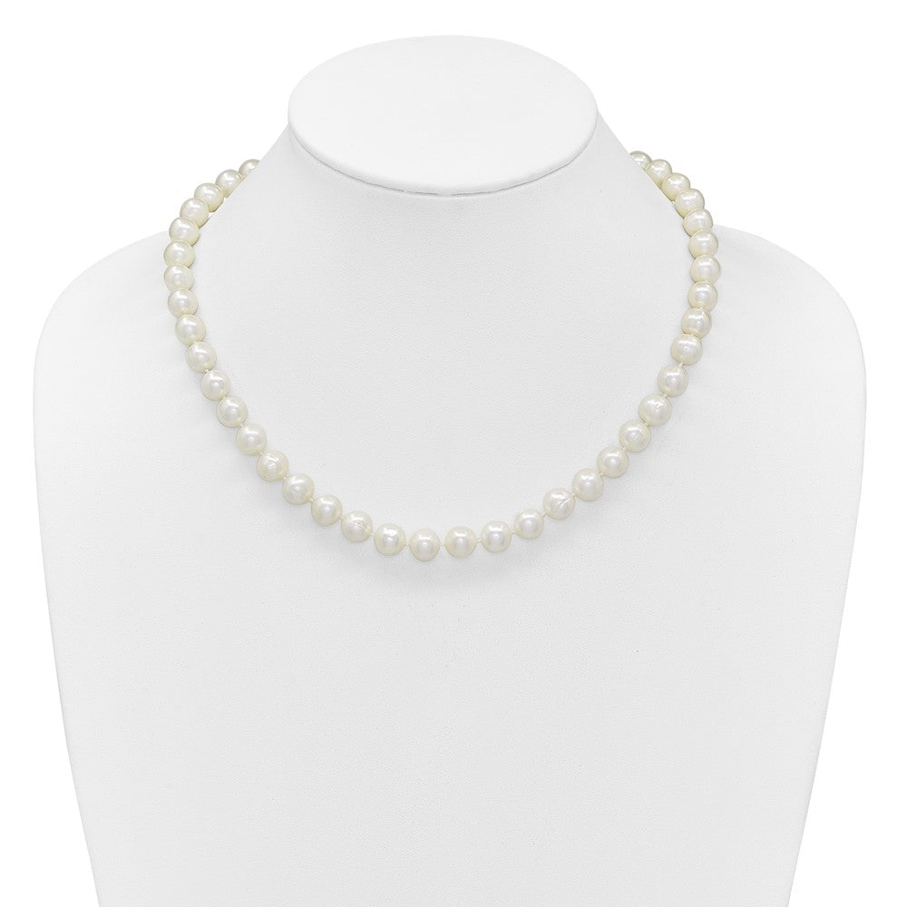 14K Yellow Gold 9-10mm Near Rnd White Freshwater Cultured Pearl 18in Necklace