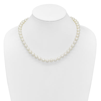 14K Yellow Gold 9-10mm Near Rnd White Freshwater Cultured Pearl 18in Necklace