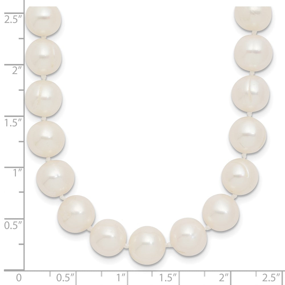 14K Yellow Gold 9-10mm Near Rnd White Freshwater Cultured Pearl 18in Necklace