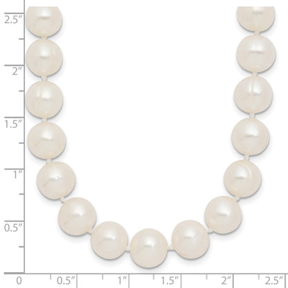 14K Yellow Gold 9-10mm Near Rnd White Freshwater Cultured Pearl 18in Necklace