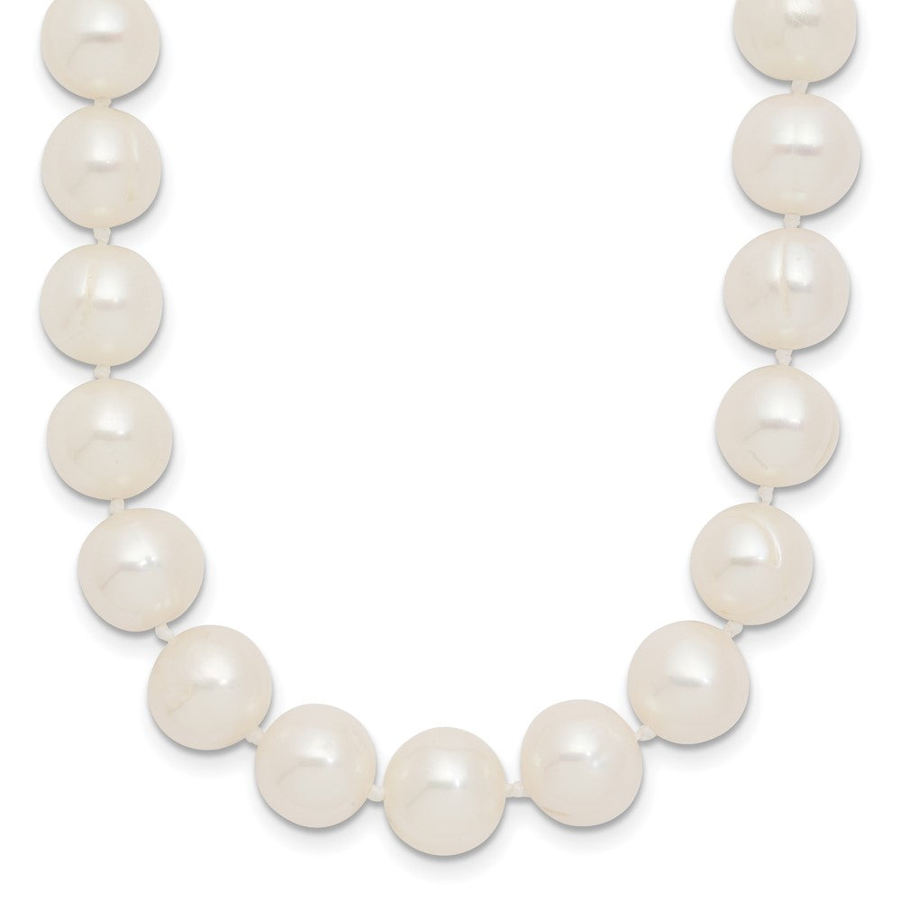 14K Yellow Gold 9-10mm Near Rnd White Freshwater Cultured Pearl 18in Necklace