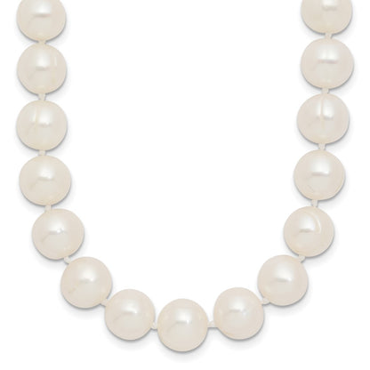 14K Yellow Gold 9-10mm Near Rnd White Freshwater Cultured Pearl 18in Necklace