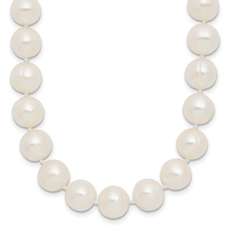 14K Yellow Gold 9-10mm Near Rnd White Freshwater Cultured Pearl 18in Necklace