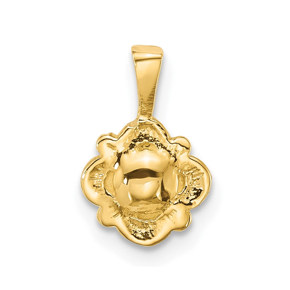 14K Yellow Gold Polished 4-5mm Button Freshwater Cultured Pearl Pendant