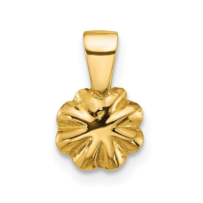 14K Yellow Gold Polished 4-5mm Button Freshwater Cultured Pearl Flower Pendant