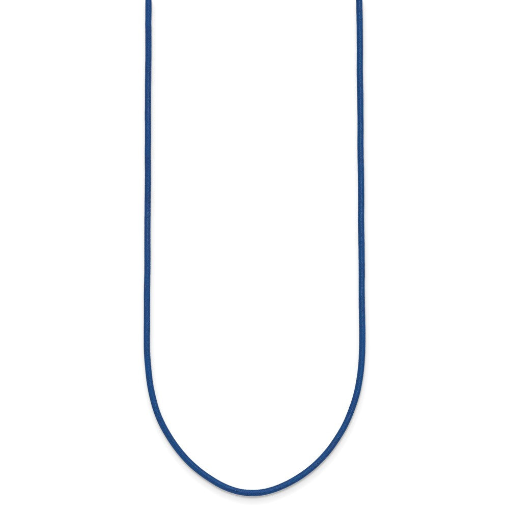 14K Yellow Gold 1.6mm 16in Royal Blue Leather Cord Necklace