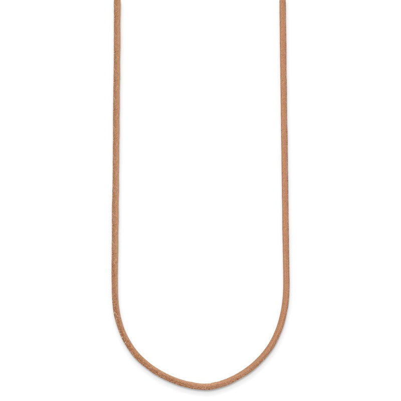 14K Yellow Gold 2mm 16in Natural Leather Cord Necklace
