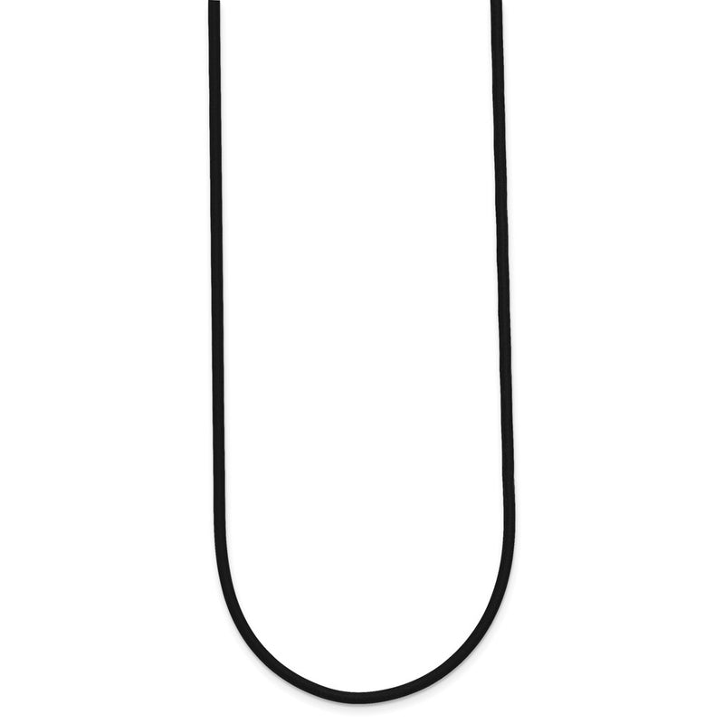 14K Yellow Gold 2mm 16in with Yellow Clasp Black Rubber Cord Necklace