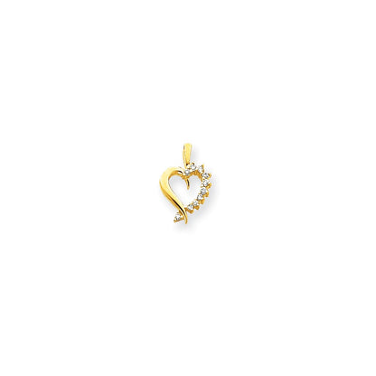 14k AA Diamond heart pendant