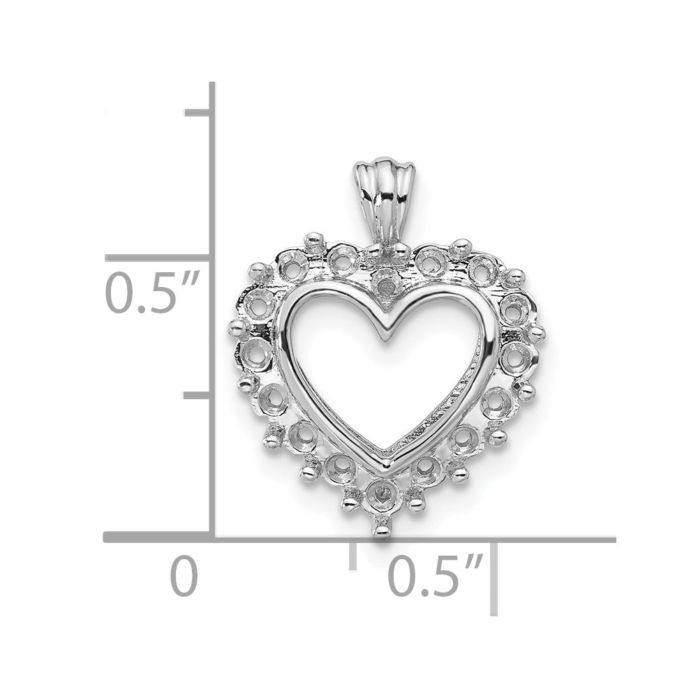 14k White Gold AA Diamond Heart