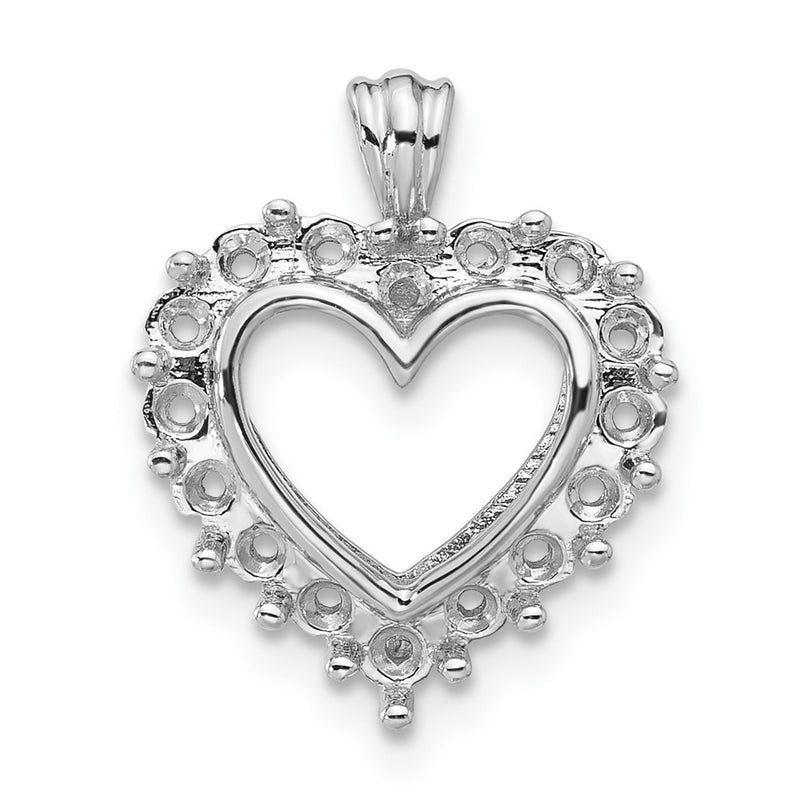 14k White Gold A Diamond Heart