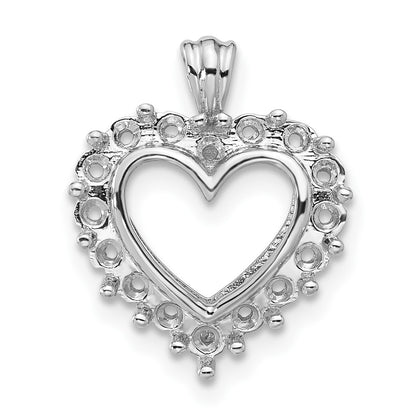 14k White Gold AA Diamond Heart