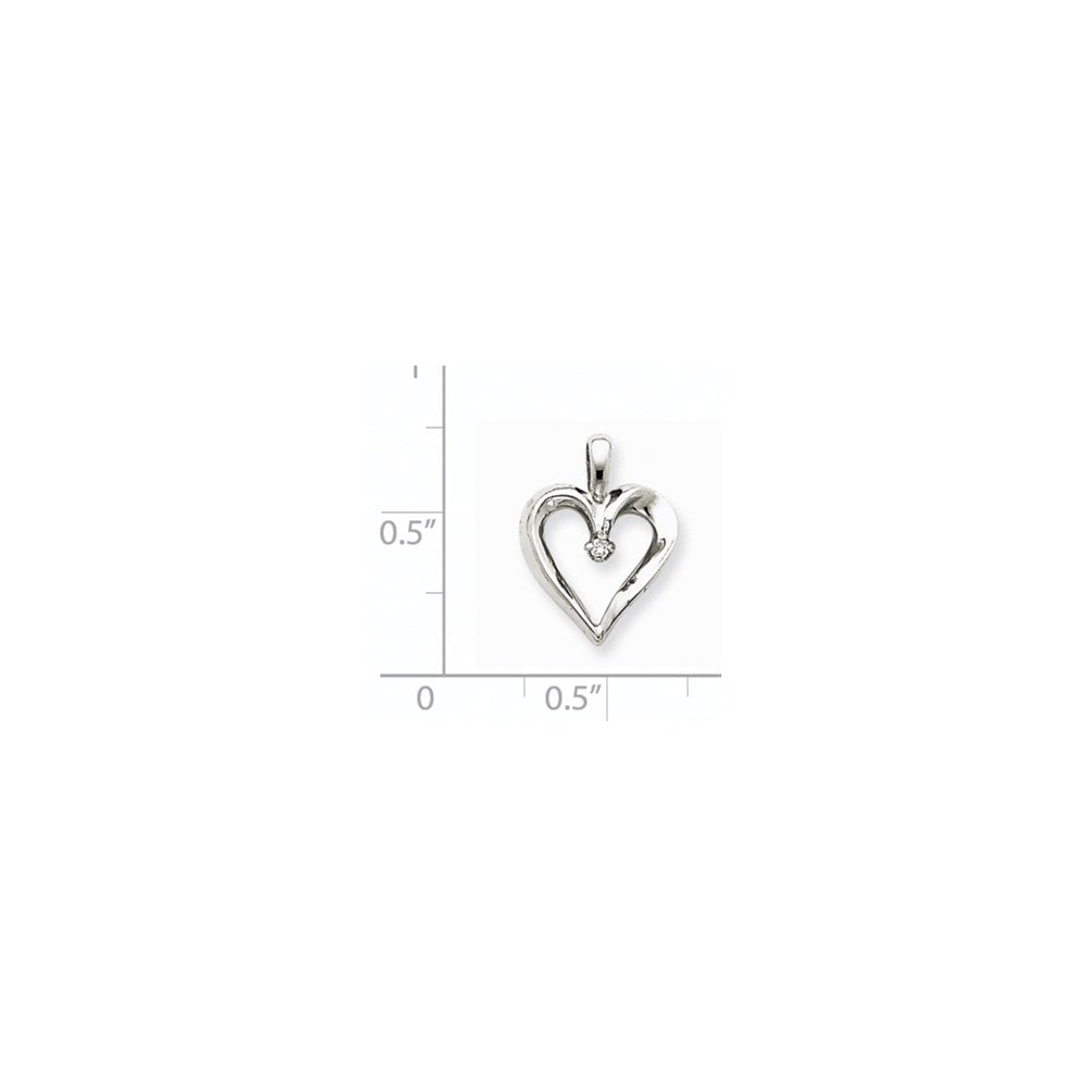 14k White Gold VS Diamond Heart