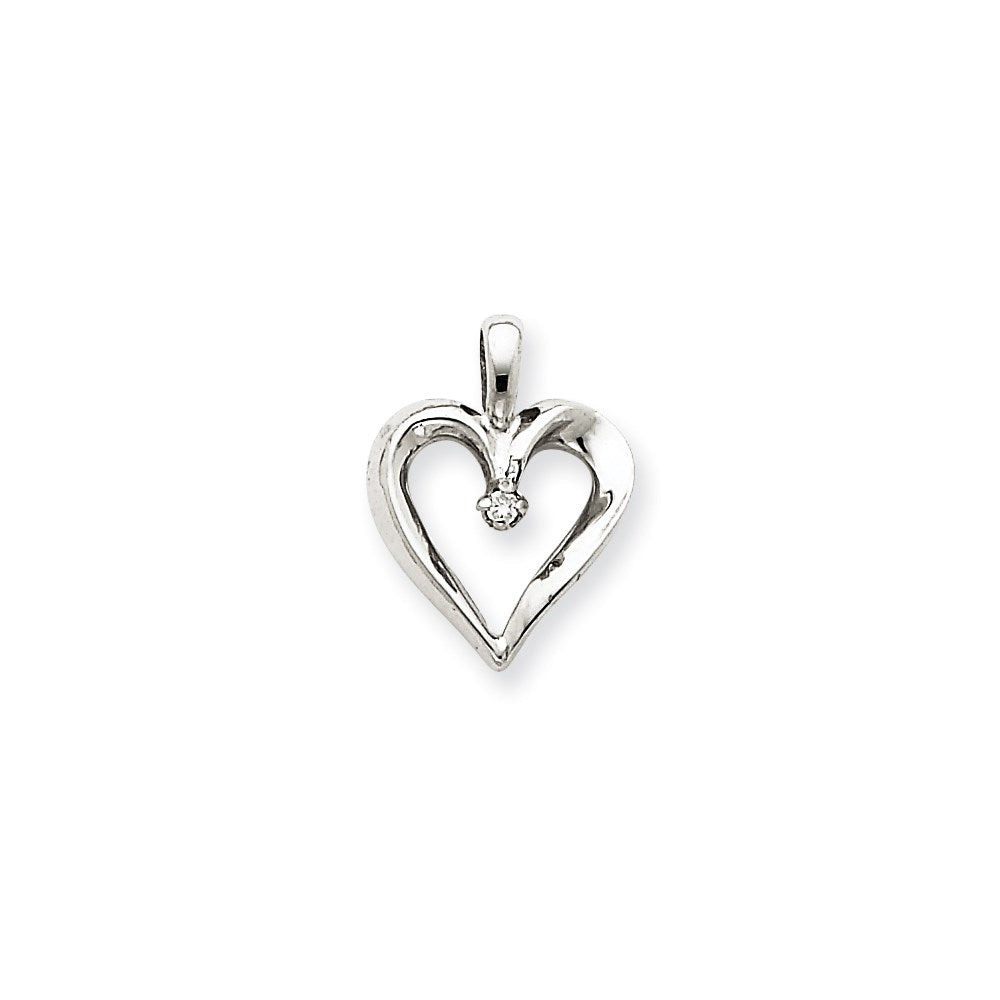 14k White Gold VS Diamond Heart