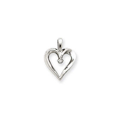 14k White Gold VS Diamond Heart
