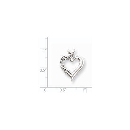 14k White Gold A Diamond heart pendant
