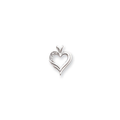 14k White Gold A Diamond heart pendant