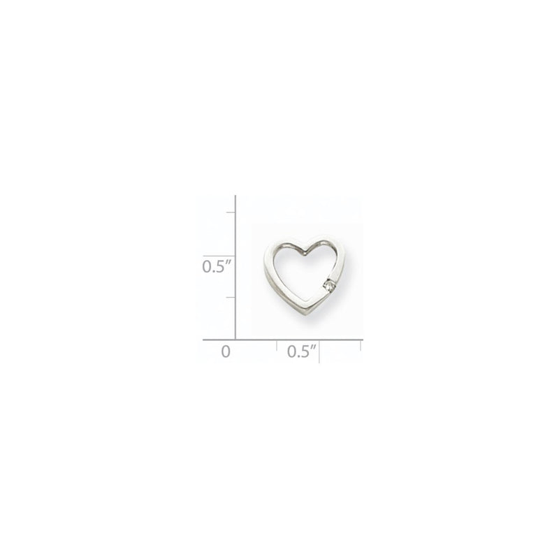 14k White Gold VS Diamond heart pendant