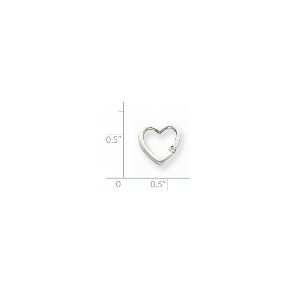 14k White Gold AAA Diamond heart pendant