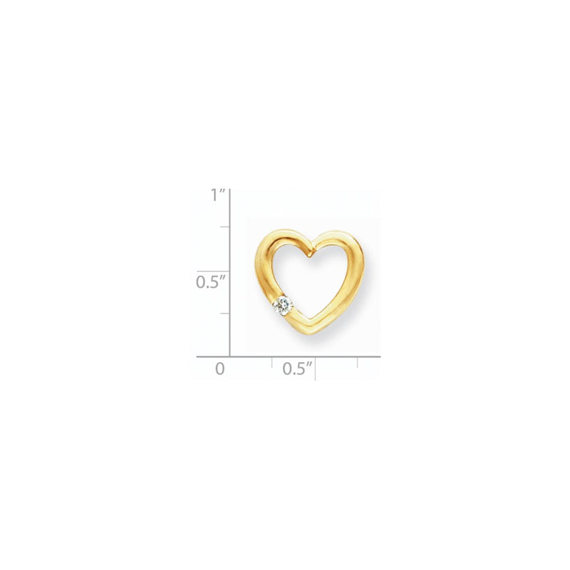 14k AAA Diamond heart pendant