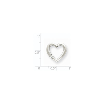 14k AAA Diamond heart pendant