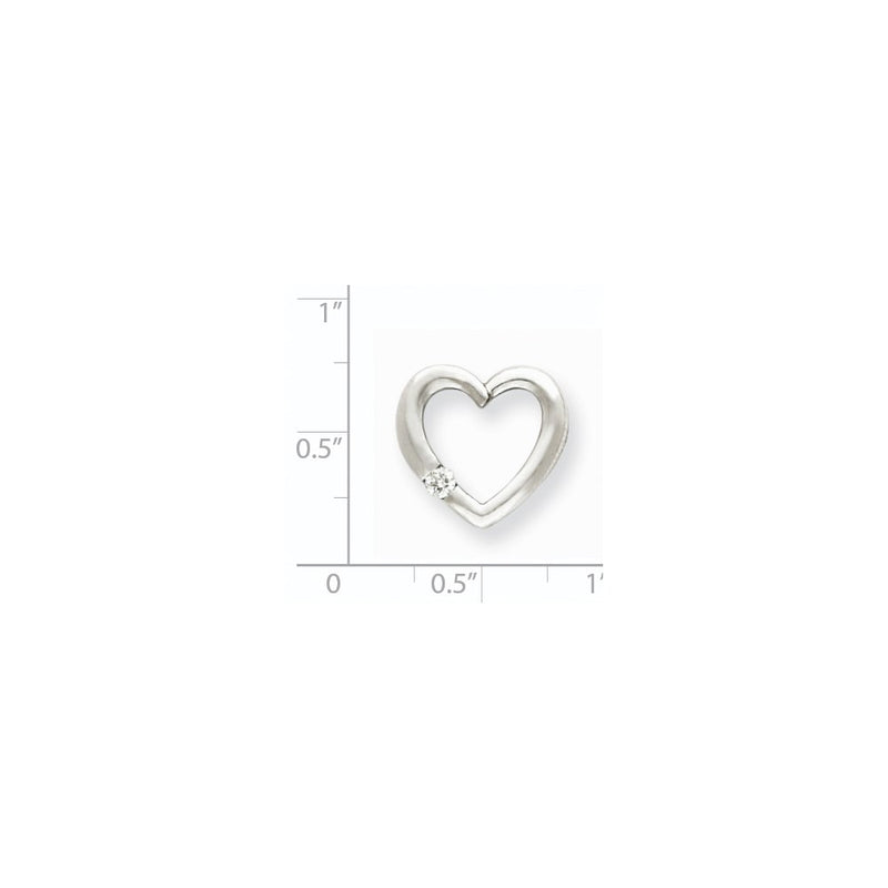 14k AAA Diamond heart pendant